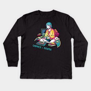 Games and Anime Kids Long Sleeve T-Shirt